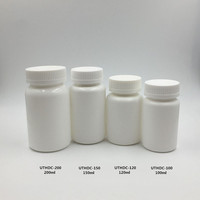 100ml 120ml 150ml 200ml 250ml HDPE solide blanc vide en plastique pilule médecine bouteille gommeux supplément conteneur avec joint d'induction