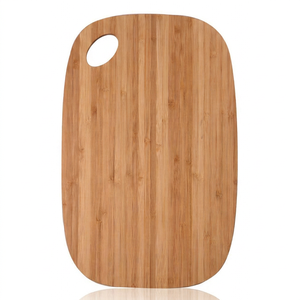Planche à découper rectangulaire en teck massif de qualité supérieure, coins arrondis, avec trou ovale asymétrique - Product Image 1