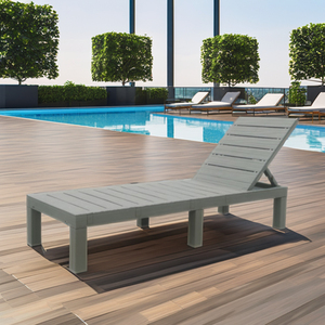 Chaise longue en résine plastique durable Mobilier d'extérieur pour jardins, hôtels et piscines pour chaises de plage - Product Image 4