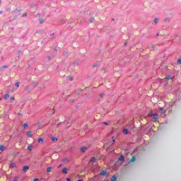 Tissu brodé à paillettes multicolores le plus vendu, tissu en velours à paillettes métalliques de 5 mm pour vêtements d'automne et d'hiver