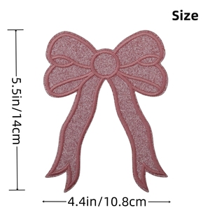 Toptan özel 4.4 inç kırmızı yay Glitter yamalar 3 renkler DIY demir-on işlemeli kalp şekilli kumaş için Hoodie - Product Image 4