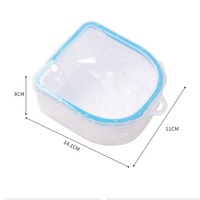 Vente en gros de bol de trempage pour manucure en plastique à double couche avec trous pour 5 doigts