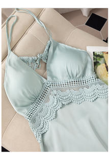 ผู้ผลิตขายส่งซาตินผ้าไหมพลัสขนาดสตรีชุดนอนชุดนอนสตรีชุดนอนชุดนอนชุดเซ็กซี่ห้องนอน Night <span class=keywords><strong>Dr</strong></span> - Product Image 3