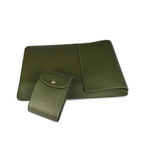 Funda Protectora Delgada de Cuero PU Impermeable con Logotipo Personalizado para Computadora Portátil de 13, 14 y 15 Pulgadas, con Soporte y Alfombrilla para Ratón para Macbook
