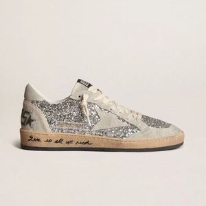 Chaussures de sport décontractées de luxe pour hommes, en cuir premium, avec paillettes brillantes, couleur unie, à lacets, antidérapantes et confortables - Product Image 2