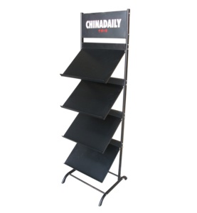 Étagère de présentation de magazines pliable commerciale / Étagère de présentation de magazines en fil métallique pour la promotion / supermarché / vente au détail - Product Image 5