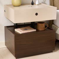 Table de chevet de luxe DLC-D010 avec coffre-fort, lumière, chargement USB sans fil et haut-parleur intégré