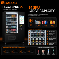 Máquina Expendedora Refrigerada BANDENG BD6610PRO 22T para Bebidas y Aperitivos con Gabinete Refrigerado de 54 SKU para Venta Minorista