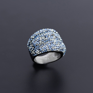 Anillo de Compromiso y Boda de Acero Inoxidable Brillante para Mujer, con Circonitas Cúbicas Incrustadas, Joyería de Moda - Product Image 3
