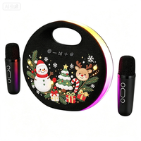 Haut-parleur karaoké Bluetooth portable 2400 mAh avec 2 microphones sans fil, lumière LED RGB, machine KTV, prend en charge TF USB AUX