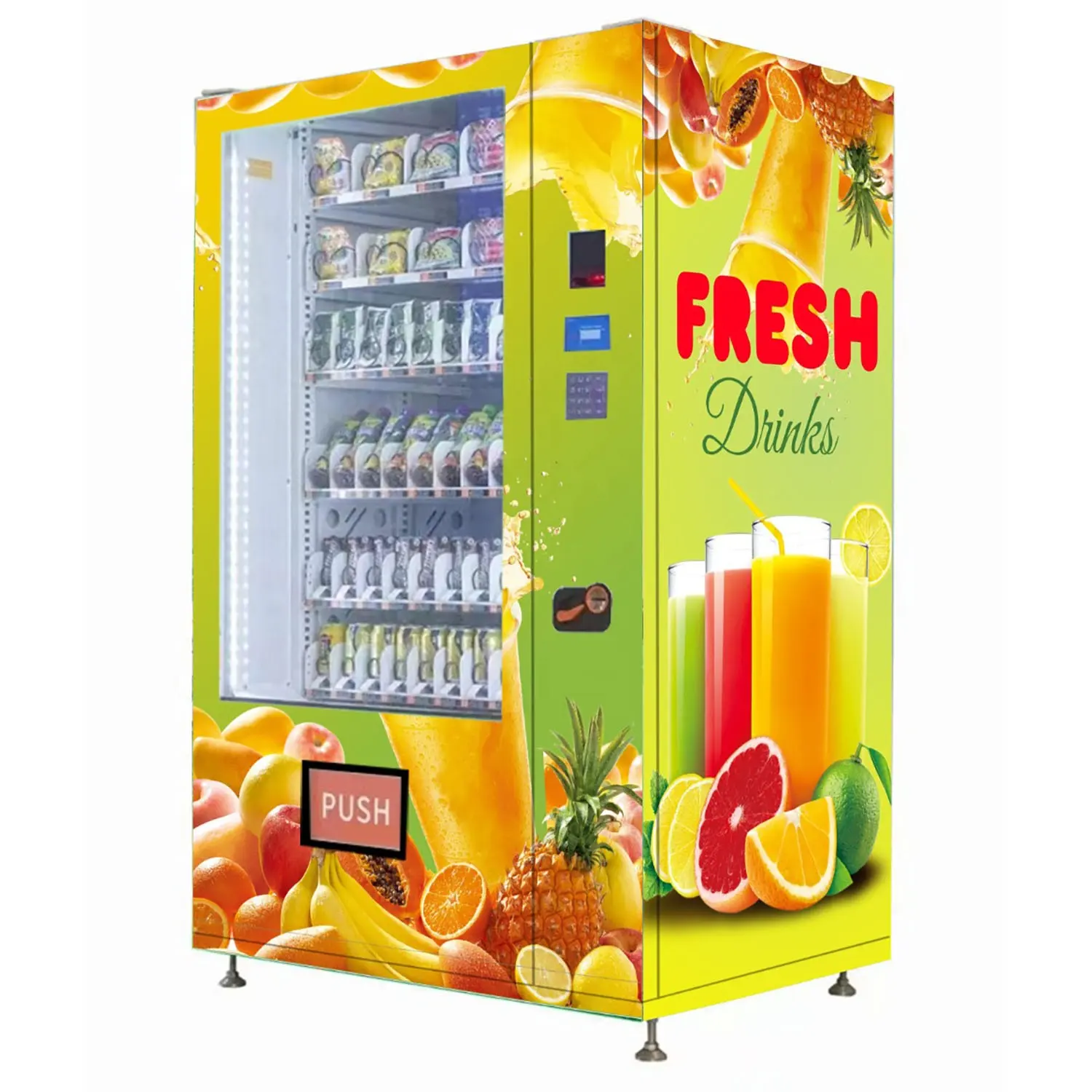 Great quality industrial multi-functional food vending machine selling fresh fruit smoothie