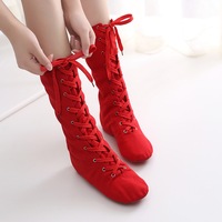 Chaussures de jazz modernes blanches en toile pour femmes, bottes de ballet professionnelles, baskets de danse