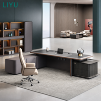 Bureau de direction en bois avec tiroirs de rangement, meuble de bureau pour manager