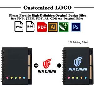 Wholesale Printed Pen <b>Sticky</b> <b>Note</b> Kraft Paper Promo Business Gift Spiral Coil Notebook Notepad With Custom Logo - Product Image 3