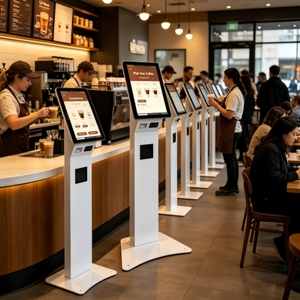 เครื่องพิมพ์ความร้อน NFC ขนาด 15 21 24 27 นิ้ว พร้อ<span class=keywords><strong>ม</strong></span>เครื่องสแกน QR แบบตั้งพื้น สำหรับคีออสก์ชำระเงินด้วยตนเองในร้านอาหาร โซลูชั่นการชำระเงินอย่างรวดเร็ว - Product Image 5
