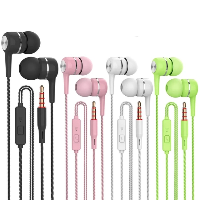Wholesale Sport Earphone Wired Super Bass 3.5mm Crack Colorful Headset Earbud Microphone Hands Free for