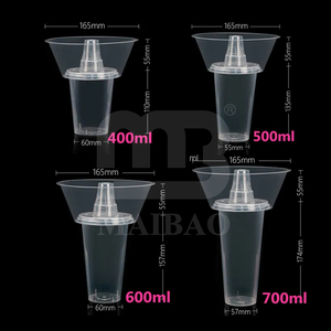 <span class=keywords><strong>Bar</strong></span> PP écologique imprimé personnalisé Stadium to <span class=keywords><strong>Go</strong></span> 2 en 1 Thé glacé Fruit Punch Soda Cola Mangez et buvez Gobelet en plastique avec cuve à collation - Product Image 4