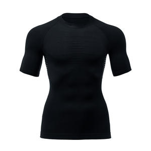 Abbigliamento sportivo professionale ad alta elasticità con velocità di assorbimento dell'umidità a secco e senza soluzione di continuità a compressione t-shirt fori d'aria modello solido - Product Image 4