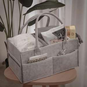 Panier de Rangement pour Bébé - Organisateur de Couches pour Table à Langer - Sac de Transport Portable - Organisateur de Voiture avec Séparateur Amovible - Product Image 6