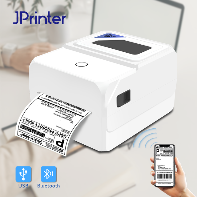 JP-B411 4 Inch Desktop Office Shipping 4x6 Sticker Barcode Packaging 110mm Bill Bluetooth Thermal Label Printer