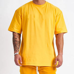 Ropa de calle de talla grande con logotipo estampado para hombre, camisetas cuadradas 100% de algodón de gran tamaño, <span class=keywords><strong>camiseta</strong></span> informal deportiva para hombre, <span class=keywords><strong>camiseta</strong></span> personalizada para entrenamiento de gimnasio - Product Image 4