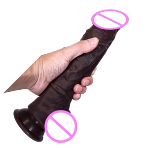 Hot Insert 7.48in Artificial Africa <span class=keywords><strong>Big</strong></span> Black Dildo Silicona líquida Piel realista Enorme ventosa Gay <span class=keywords><strong>Cock</strong></span> Pene para mujeres - Product Image 3