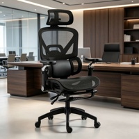 Silla de Oficina Ejecutiva Ergonómica Premium de Malla, Respaldo Alto Ajustable, Soporte Lumbar Reclinable, Giratoria, para Oficina en Casa