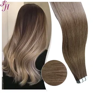 FH 100% remy russian human hair double drawn straight tape ins hair extension