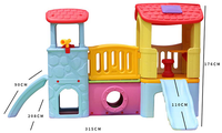 Aire de jeux combinée en plastique pour enfants, intérieure et extérieure, avec toboggan