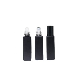 <b>10ml</b> Thick Wall Essential Oil Glass Roll on <b>Bottle</b> Square Slim Shape <b>10ml</b> Black Roller <b>Bottle</b> for Perfume - Product Image 5