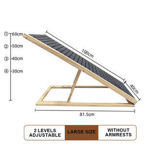 Rampa para cama de perro de madera de pino de altura ajustable Escalera para mascotas Rampa Escaleras para sofá para coche con pasamanos - Product Image 5