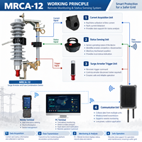 Dispositif combiné intelligent de protection contre les surtensions et de surveillance à distance, tension nominale 12 kV, modèle MRCA-12(Z) pour la distribution