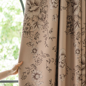 <span class=keywords><strong>Rideau</strong></span> occultant double couche avec voilage, motif floral pivoine rétro d'Asie du Sud-Est, pour salon, chambre et fenêtre en <span class=keywords><strong>baie</strong></span> - Product Image 3