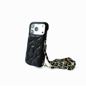 Custodia a tracolla di lusso in pelle PU trapuntata con porta carte per <span class=keywords><strong>iPhone</strong></span> 13/14/15/16/17 Pro Max, antiurto, con funzione <span class=keywords><strong>portafoglio</strong></span> - Product Image 3