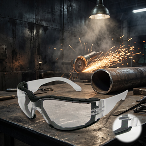 Secure Fit Dust Protection Safety Glasses 3mm EVA Foam Seal Panoramic Clear Lens Industrial Work Goggles - Product Image 1