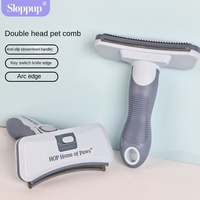 Peigne démêlant 2-en-1 personnalisable BanabaPet avec lames en ABS et acier inoxydable pour chats et chiens – Outil de démêlage essentiel