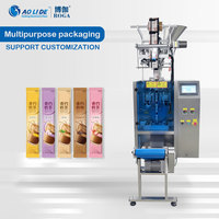 Machine d'emballage verticale automatique compacte de haute précision pour sachets de protéines et de lait en poudre, avec ensachage, vissage, étiquetage et capsulage