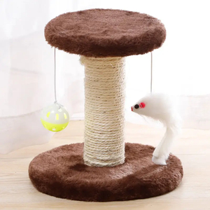 Double Layer Wood <b>Cat</b> <b>Scratch</b> <b>Board</b> with <b>Cat</b> Toy and Balls Interactive Climbing Wood <b>Cat</b> Tree - Product Image 6
