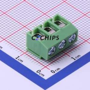 XY126V-5.0-3P Screw Terminal Block Through hole Component (THT),P=5mm Connector 1x3P 5mm Green Through Hole - Product Image 1