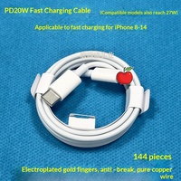 Câble USB-A pour iPhone pour charge rapide PD 20W/12W/18W et transfert de données, matériau TPE, conducteur à 4 cœurs