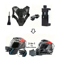 Support de fixation pour mentonnière de casque de moto intégral, support de téléphone portable pour prise de vue en vue à la tierce personne pour GoPro Hero/DJI