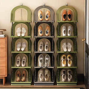Vintage Style <b>Shoe</b> <b>Rack</b> 6 Layer Space Saving Plastic Multi Tier For Home Bedroom Entryway Storage - Product Image 2
