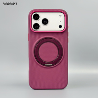 Étui de protection en cuir VAWI L216 Fishtail pour iPhone 15 16 17 18 Pro Max avec anneau magnétique 360 °   Étui de protection avec support rotatif