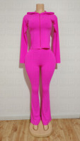 Setelan Olahraga Wanita Custom Logo Rhinestone Jaket dan Legging 2 Pcs, Setelan Olahraga Wanita dengan Legging Flare