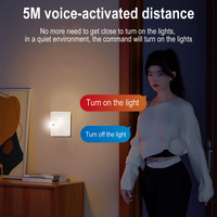 Veilleuse intelligente à commande vocale Rechargeable par USB Personnalisé Chambre à coucher Veilleuse LED portable Maison Lampe à économie d'énergie pour enfants
