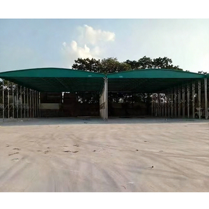 Push Pull <b>Tent</b> - Foldable Movable Canopy Heavy Duty Galvanized <b>Frame</b> PVC Folding canopy Retractable Awning Warehouse <b>Tent</b> - Product Image 2