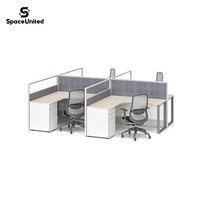 Postes de travail modernes avec cloisons de bureau SpaceUnited, bureaux élégants de style écran