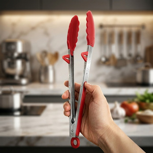 Juego de Pinzas de <span class=keywords><strong>Cocina</strong></span> de Silicona Profesionales de 9 y 12 Pulgadas con Soporte, Pinzas de Acero Inoxidable con Bloqueo para Barbacoa, <span class=keywords><strong>Cocina</strong></span> y Repostería - Product Image 2