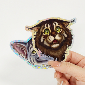 Pegatinas de Vinilo PVC Personalizadas con Efecto Láser Arcoíris, Resistentes al Agua, Adhesivas, Holográficas, con Diseño de Dibujos Animados - Product Image 3