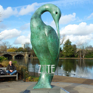 Park Decoratie Antiek Groot Messing Dier Staue Bronzen Vogel Sculpturen Voor Buiten - Product Image 1